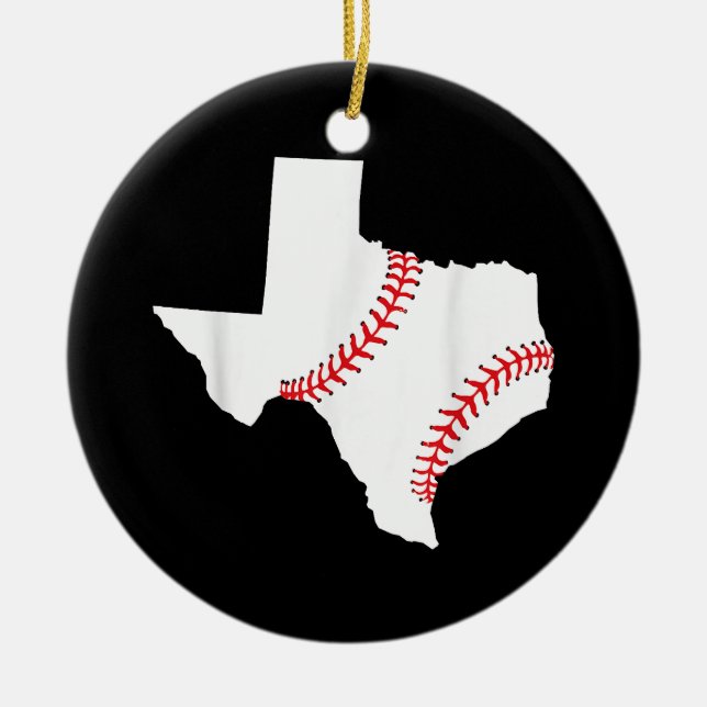 Texas Baseball State funny Texas Baseball  Ceramic Tree Decoration (Front)