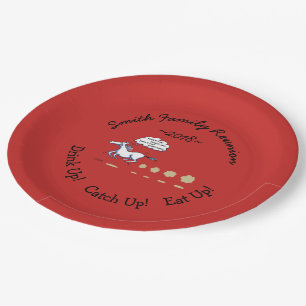 Texas BBQ Family Reunion Funny Western Theme Paper Plate