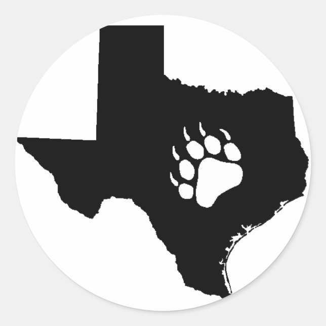 Texas Bear Classic Round Sticker (Front)
