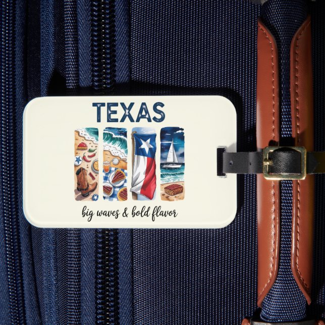 Texas – Big Waves & Bold Flavour Luggage Tag (Front Insitu 4)