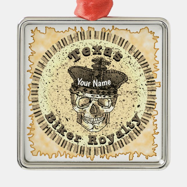 Texas Biker  Metal Tree Decoration (Front)