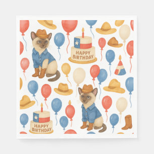 Texas Birthday Themed for Cat Lovers Napkin