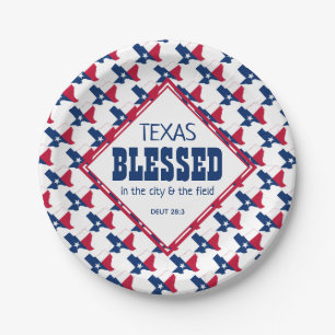 TEXAS Blessed Christian Paper Plate