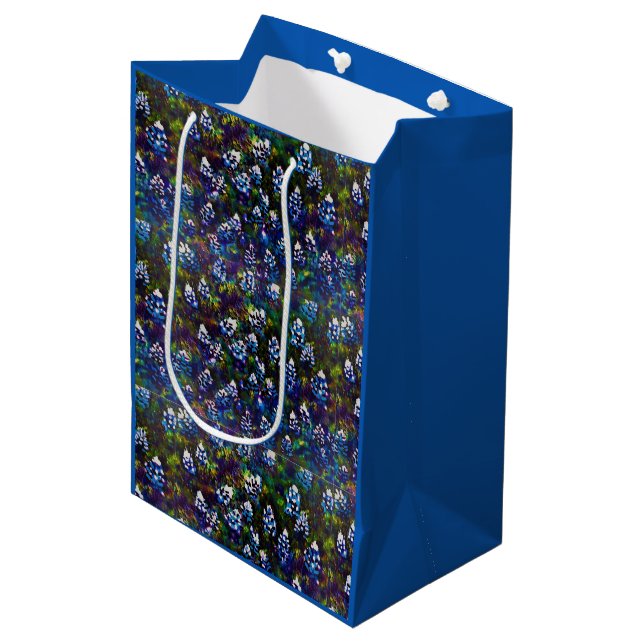 Texas Blue Bonnet Blitz Design Medium Gift Bag (Front Angled)
