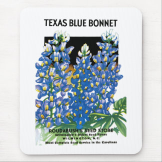 Texas Blue Bonnet Seed Packet Label Mouse Mat