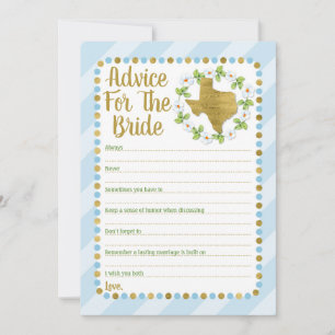 Texas Blue Gold Advice For The Bride Shower Game