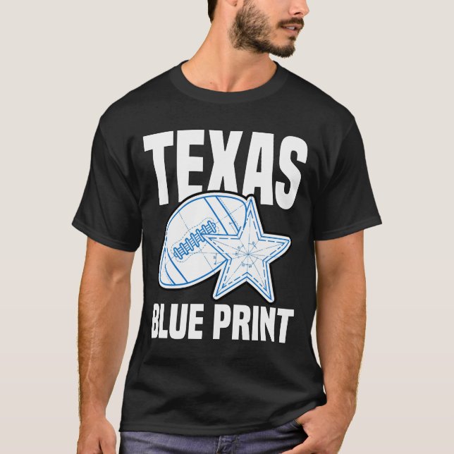 TEXAS BLUE PRINT - DALLAS FOOTBALL T-Shirt (Front)