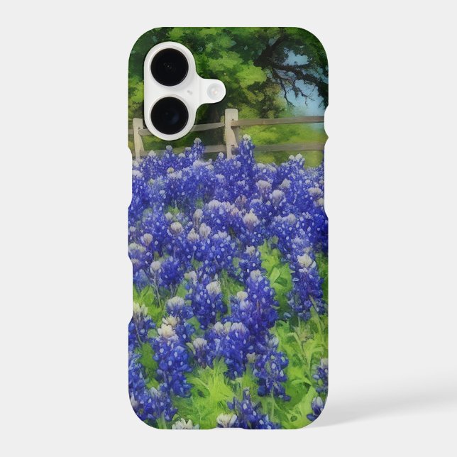 Texas Bluebonnet Art Blue Flower  iPhone Case (Back)