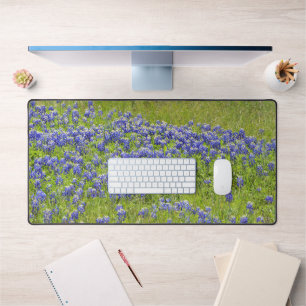 Texas Bluebonnet Flowers Wild Flower Art  Desk Mat