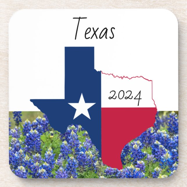Texas Bluebonnet hard plastic coasters (Front)
