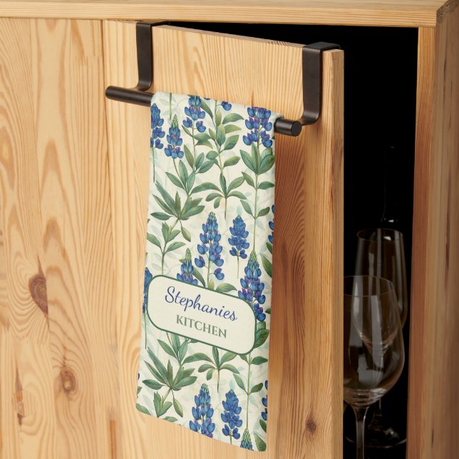 Texas Bluebonnet Kitchen Towel Lupine  (Thirds Fold)