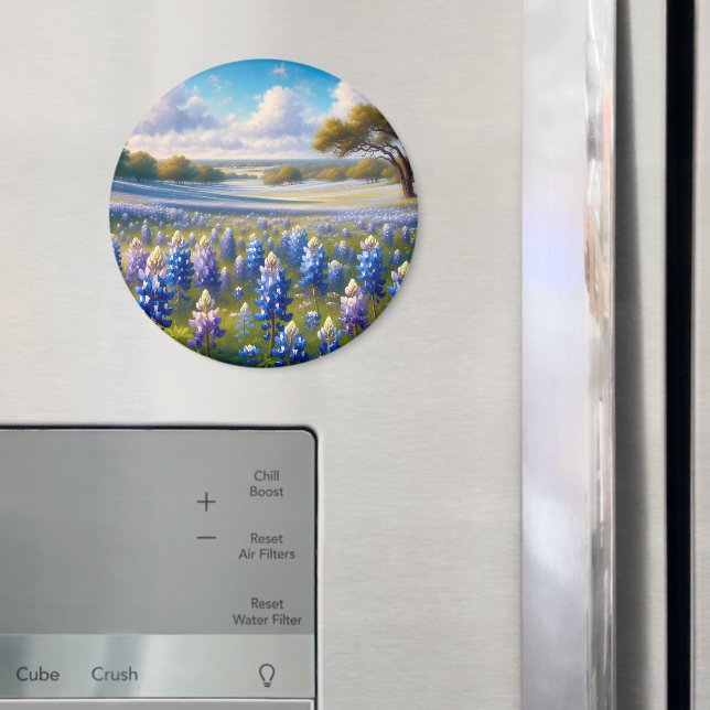 Texas Bluebonnet Meadow Landscape Magnet (In Situ (Fridge))