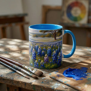 Texas Bluebonnet Meadow Landscape Mug