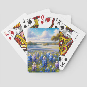 Texas Bluebonnet Meadow Landscape Playing Cards