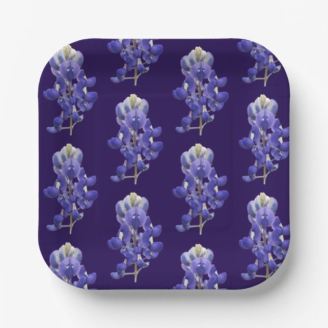 Texas Bluebonnet Paper Plate (Front)