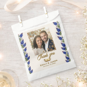 Texas Bluebonnet Photo Wedding Favour Seed Packet Bags