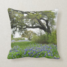 Texas Bluebonnet Throw Pillow