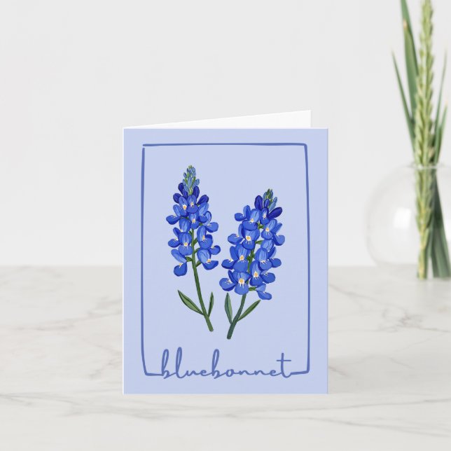 Texas Bluebonnet Watercolor Card (Front)