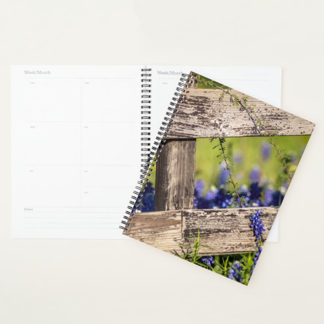 Texas Bluebonnets Around A Country Fence Planner (Display)