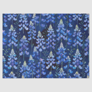 Texas Bluebonnets Blue Wild Flowers Pattern Tissue Paper