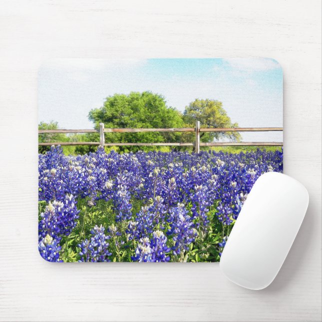 Texas Bluebonnets by Country Fence Art Mouse Mat (With Mouse)