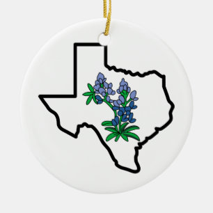 Texas Bluebonnets Ceramic Tree Decoration