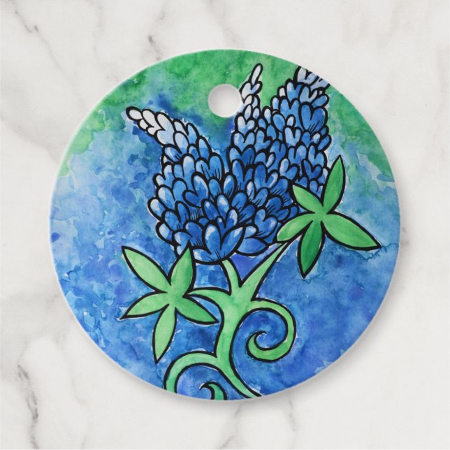 Texas Bluebonnets Favour Tags (Front)
