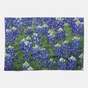 Texas Bluebonnets Field Photo Tea Towel