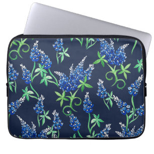 Texas Bluebonnets Floral Blue Laptop Sleeve