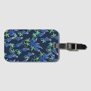 Texas Bluebonnets Floral Blue Luggage Tag