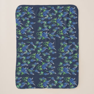 Texas Bluebonnets Floral Blue Sherpa Blanket