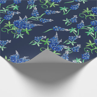 Texas Bluebonnets Floral Blue Wrapping Paper