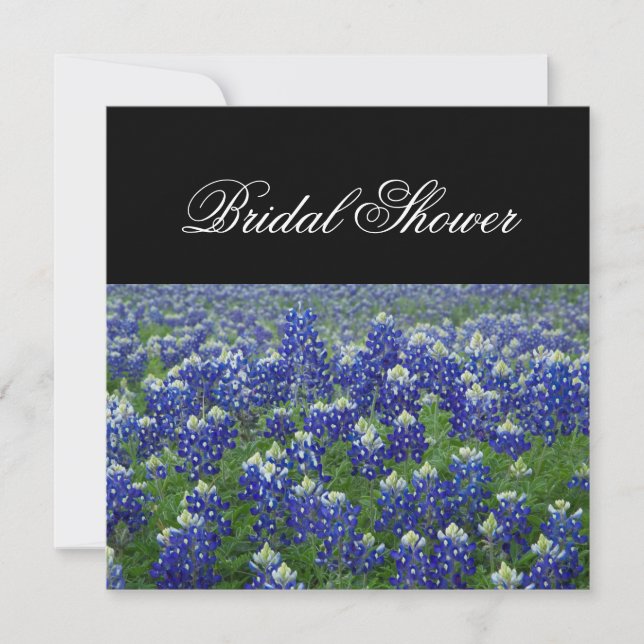 Texas Bluebonnets Floral Bridal Shower Invitation (Front)