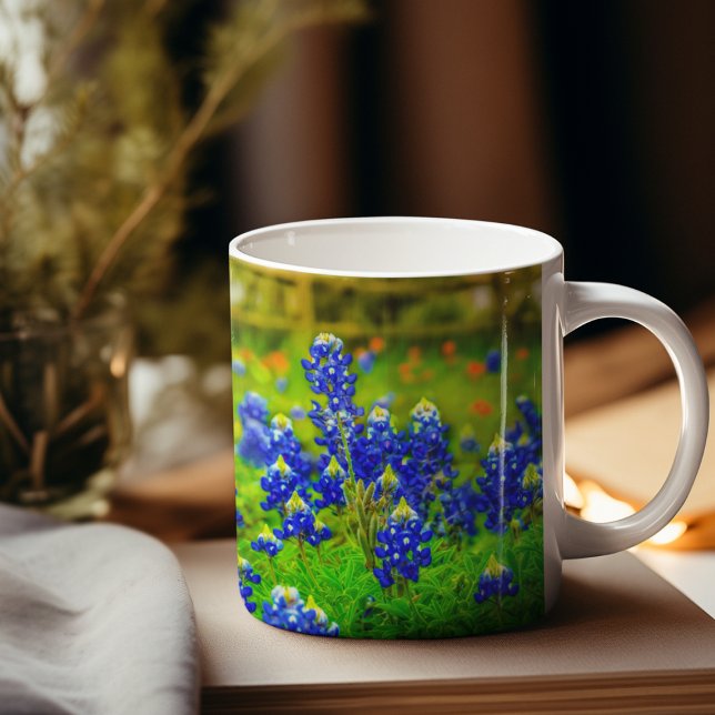 Texas Bluebonnets Hill Country Wildflower Nature Coffee Mug (Texas Bluebonnets Mug)
