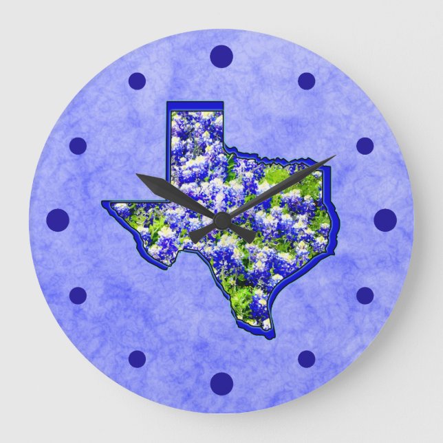 TEXAS BLUEBONNETS LARGE CLOCK (Front)