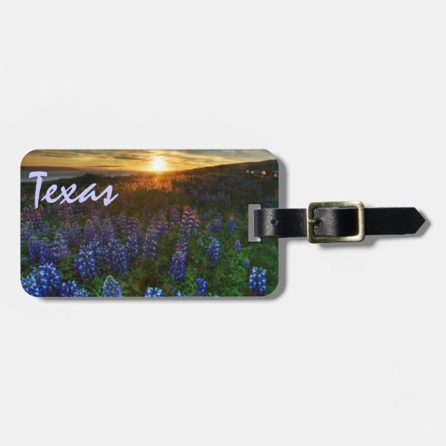 Texas bluebonnets luggage tag (Front Horizontal)