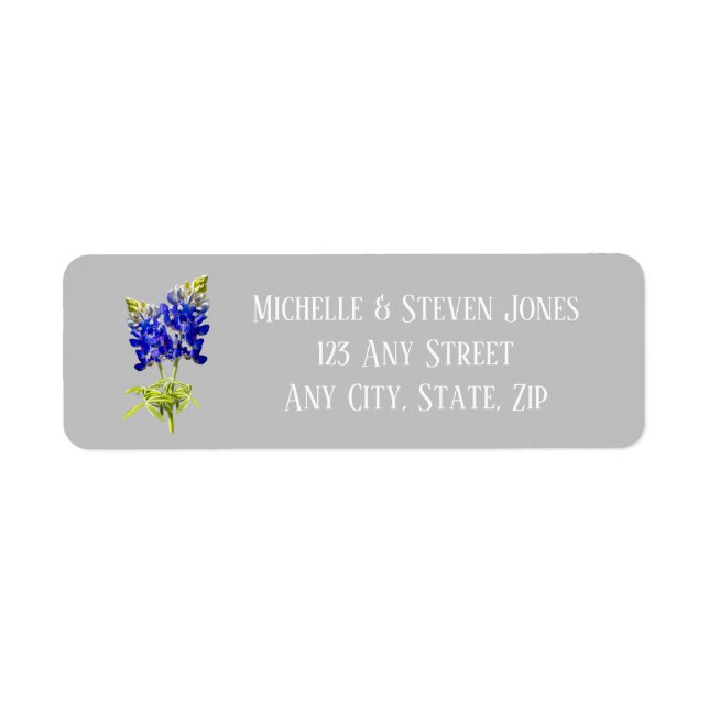 Texas Bluebonnets on Light Gray, Spring Wedding (Front)