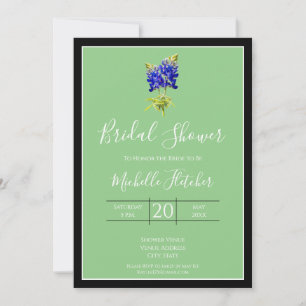 Texas Bluebonnets on Sage, Spring, Bridal Invitation