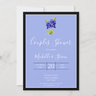 Texas Bluebonnets on Slate Blue, Spring, Couples Invitation