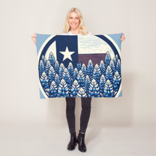 Texas Bluebonnets State Flag Texan Pride Fleece Blanket
