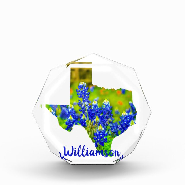 Texas Bluebonnets State of Texas w Name Photo Block (Front)