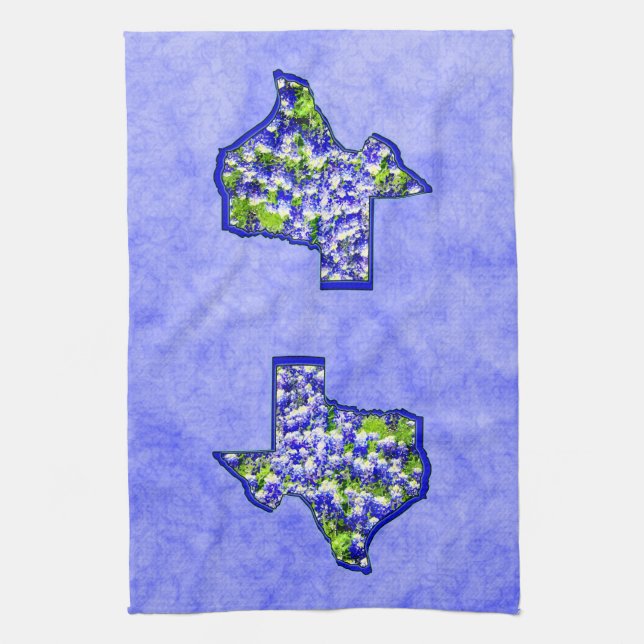 TEXAS BLUEBONNETS TEA TOWEL (Vertical)