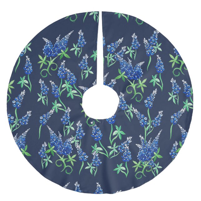 Texas Bluebonnets Texan Brushed Polyester Tree Skirt (Front)