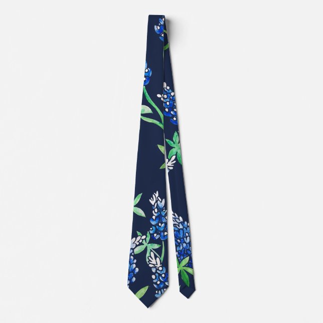 Texas Bluebonnets Texan State Flower Bluebonnet Tie (Front)