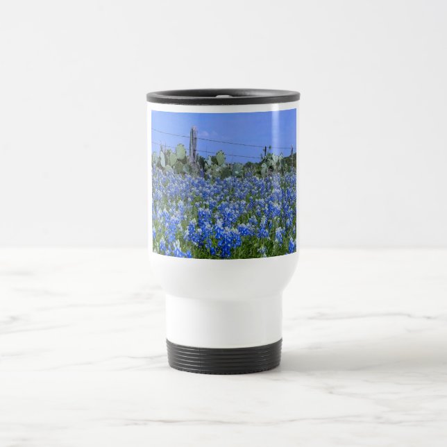 Texas Bluebonnets Travel Mug Stainless Steel (Center)
