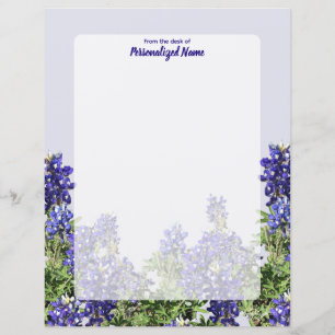 Texas Bluebonnets Unlined Paper Sheet
