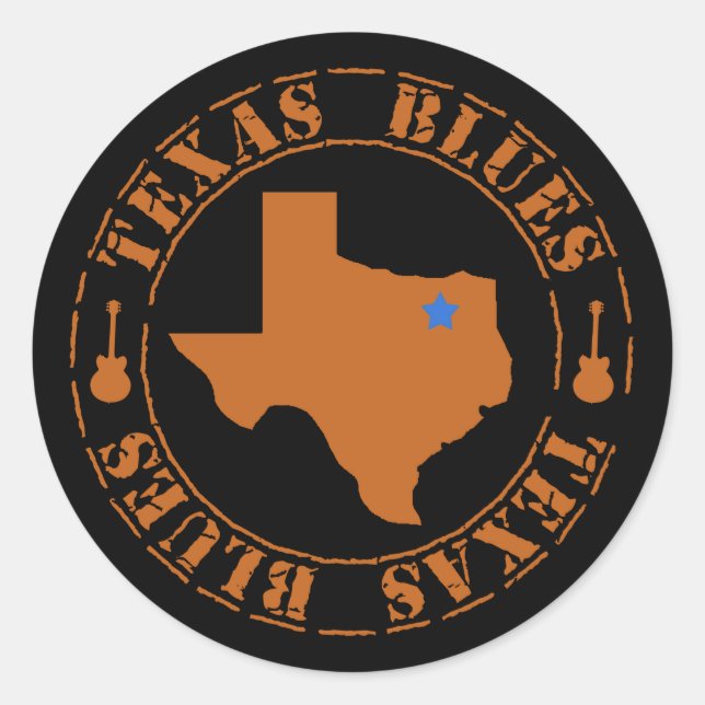 Texas Blues Classic Round Sticker (Front)