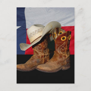 Texas Boots and Hat.jpg Postcard
