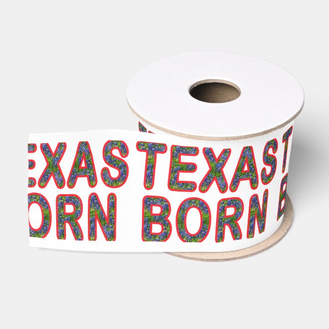 Texas Born Bluebonnet Grosgrain Ribbon (Spool)