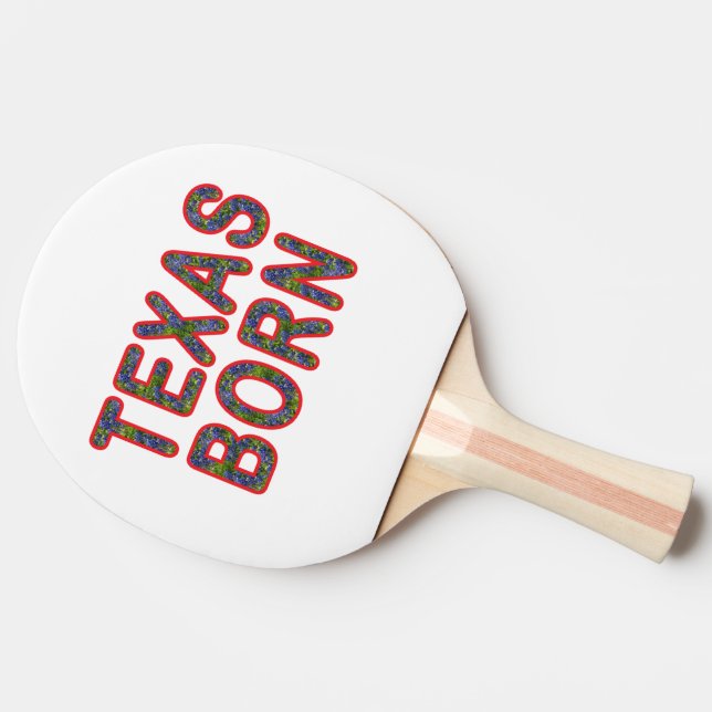Texas Born Bluebonnet Ping Pong Paddle (Side)